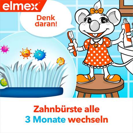 elmex Zahnbuerste Kinder, 2-6 Jahren, 2 St, Детские мягкие зубные щётки с присоской для молочных зубов, 2–6 лет, 2 шт.