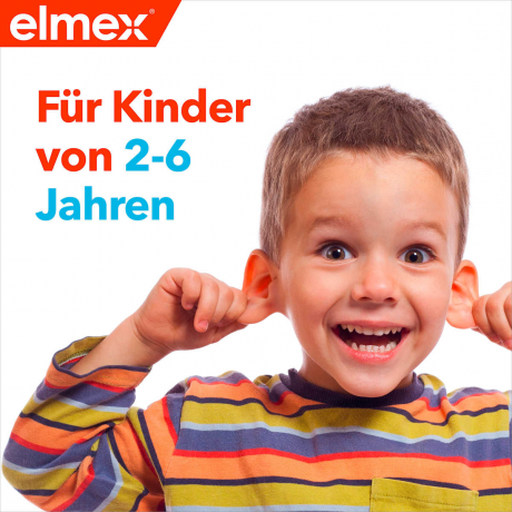elmex Zahnbuerste Kinder, 2-6 Jahren, 2 St, Детские мягкие зубные щётки с присоской для молочных зубов, 2–6 лет, 2 шт.