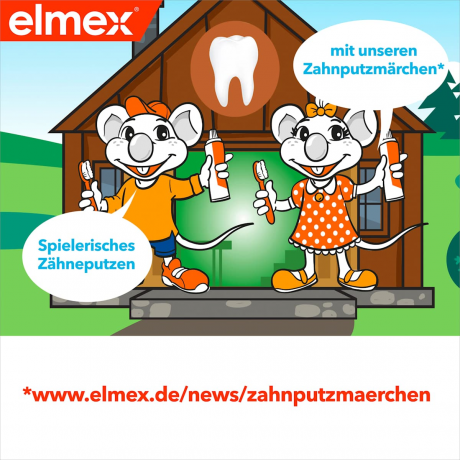 elmex Zahnbuerste Kinder, 2-6 Jahren, 2 St, Детские мягкие зубные щётки с присоской для молочных зубов, 2–6 лет, 2 шт.