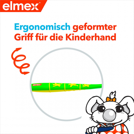 elmex Zahnbuerste Kinder, 2-6 Jahren, 2 St, Детские мягкие зубные щётки с присоской для молочных зубов, 2–6 лет, 2 шт.