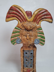 Фигурка-флейта винтажная Im Stil Mexico Aztec &quot;Ацтекский идол&quot;, керамика, 25.5 см, Германия, 1980-90гг.