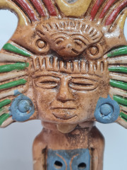 Фигурка-флейта винтажная Im Stil Mexico Aztec &quot;Ацтекский идол&quot;, керамика, 25.5 см, Германия, 1980-90гг.