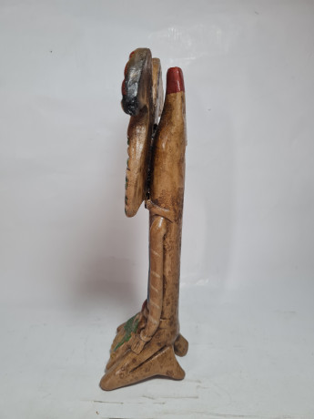 Фигурка-флейта винтажная Im Stil Mexico Aztec "Ацтекский идол", керамика, 25.5 см, Германия, 1980-90гг.