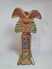 Фигурка-флейта винтажная Im Stil Mexico Aztec &quot;Ацтекский идол&quot;, керамика, 25.5 см, Германия, 1980-90гг.