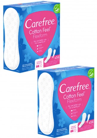 Carefree Slipeinlage Cotton Feel Flexiform ohne Duft 56 St, Карефри Ежедневные прокладки с хлопком Флексиформ 56шт, 2 упаковки (112шт)