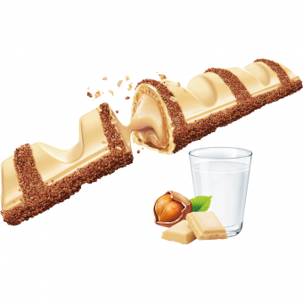 Kinder Bueno White 6 Riegel Кидер Буэно Вафельные трубочки с ореховой начинкой и молочным шоколадом 6 трубочек.x 27 шт., 1 упаковка, 3,5 кг