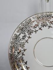 Чайное трио винтажное GKC Bavaria с золотистым декором, фарфор, Германия, 1970-80гг.