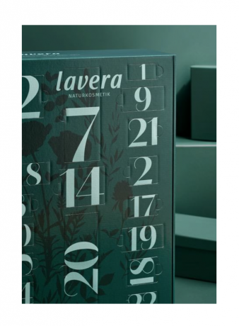 lavera Advent Calendar  2025 Адвент-календарь с натуральной косметикой, 24 сюрприза по уходу за кожей илицом и для макияжа, 50 см х 50 см 