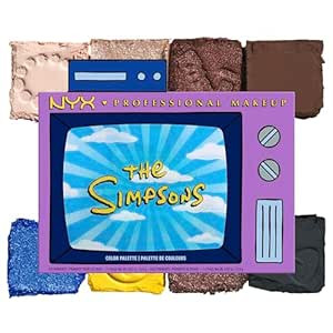NYX Professional Makeup палетка теней The Simpsons, 8 оттенков, мультицветная, высокая пигментация, матовые и сияющие тени для век