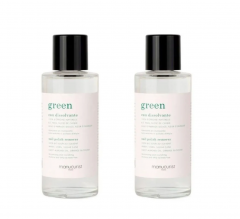 Manucurist Green nail polish remover 100ml x 2st, Мягкое средство для снятия лака без ацетона, уход за ногтями, 100 мл х 2 штуки