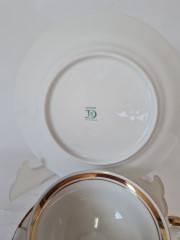 CHODZIEZ Винтажное Чайное трио &quot;Ландыши&quot; с фактурным узором и обильной позолотой, Польша, 1960-70гг.