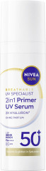 NIVEA SUN 2in1 Primer Daily UV Serum SPF 50+, 30 ml, Нивеа Солнцезащитная сыворотка праймер для лица, SPF 50+, разглаживание и защита, 30 мл