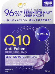 NIVEA Q10 Anti-Falten Bruhigende Nachtpflege, 50 ml, Нивеа ночной крем пантенол, коэнзим Q10, экстракт солодки против морщин 50 мл