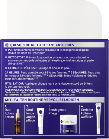 NIVEA Q10 Anti-Falten Bruhigende Nachtpflege, 50 ml, Нивеа ночной крем пантенол, коэнзим Q10, экстракт солодки против морщин 50 мл