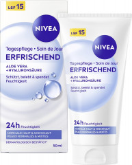 NIVEA Tagespflege Erfrischend Aloe Vera + Hyaluronsaure LSF 15, 50 ml, Нивеа Дневной крем для лица, SPF 15, алоэ вера и гиалуроновая кислота, освежающий, 50 мл