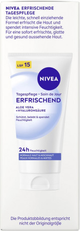 NIVEA Tagespflege Erfrischend Aloe Vera + Hyaluronsaure LSF 15, 50 ml, Нивеа Дневной крем для лица, SPF 15, алоэ вера и гиалуроновая кислота, освежающий, 50 мл