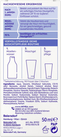 NIVEA Tagespflege Erfrischend Aloe Vera + Hyaluronsaure LSF 15, 50 ml, Нивеа Дневной крем для лица, SPF 15, алоэ вера и гиалуроновая кислота, освежающий, 50 мл