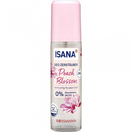 ISANA Deo Zerstauber Peach Blossom 75ml, Изана Дезодорант-распылитель, аромат персика и розы, 24ч защита, без газа, 75 мл