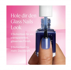 essie Glass Nails Nagellack, Blue Light 0, Лак для ногтей Blue Light 0 (США), полупрозрачный витражный цвет и зеркальный блеск, 13,5мл