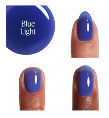 essie Glass Nails Nagellack, Blue Light 0, Лак для ногтей Blue Light 0 (США), полупрозрачный витражный цвет и зеркальный блеск, 13,5мл
