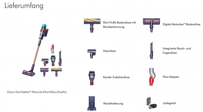 DYSON DYSON Akku-Stielstaubsauger Gen5Detect Absolute Staubsauger Kabellos Akkusauger Handstaubsauger, Beutellos, Akkusauger Kabelloser Akkuhandstaubsauger Handstaubsauger Beutellos Nachtblau/Kupfer Беспроводной пылесос DYSON Gen5Detect Абсолютный пылесос