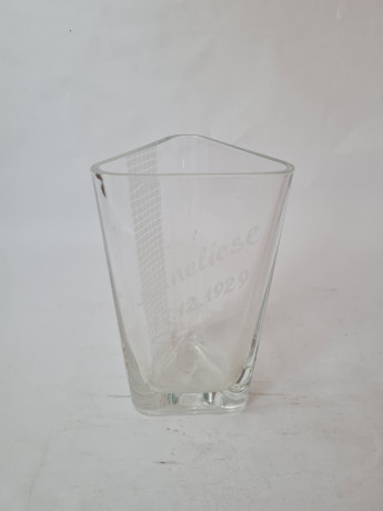 Ваза стеклянная винтажная, 17,5 x 10,5 см, Германия, 1970-80гг.