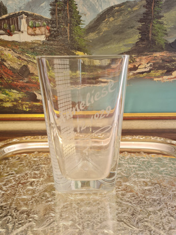 Ваза стеклянная винтажная, 17,5 x 10,5 см, Германия, 1970-80гг.