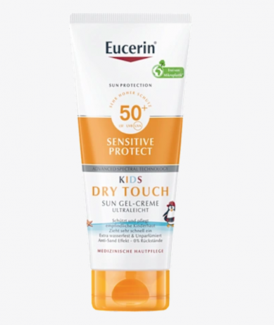 Eucerin Sun Protection Sensitive Protect Kids Dry Touch Sun Gel-Creme LSF 50+, Солнцезащитный гель-крем Eucerin для чувствительной кожи детей с сухой кожей, SPF 50+, 200 мл