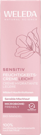 WELEDA Sensitiv Feuchtigkeitscreme leicht Bio-Mandel, 30 ml, Лёгкий увлажняющий крем с миндальным маслом для чувствительной комбинированной кожи, без отдушки, 30 мл