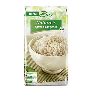 REWE Bio Длиннозерный коричневый рис высокого качества 500 г