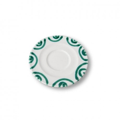 Gmundner Keramik Gmundner Keramik Grungeflammt Cappuccino-Untertasse Gourmet d: 14 cm Gmundner Ceramics Блюдце для капучино с зеленым пламенем Gourmet d: 14 см