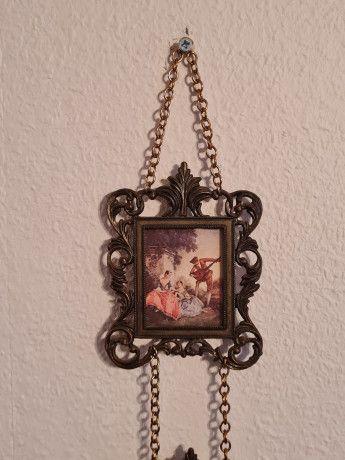 Композиция винтажная из 3 небольших фресок на цепочке, 38 х 8 см, Италия, 1960-70гг.