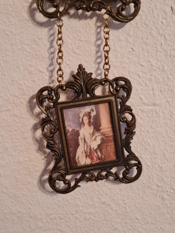 Композиция винтажная из 3 небольших фресок на цепочке, 38 х 8 см, Италия, 1960-70гг.