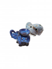 Подсвечник винтажный Zen Dekor &quot;Синий и бирюзовый слоны&quot;, 2 шт., 9 х 11 см, Германия, 1970-80гг.