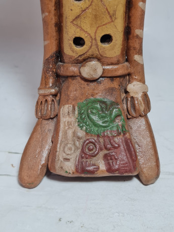 Фигурка-флейта винтажная Im Stil Mexico Aztec "Ацтекский идол", керамика, 25.5 см, Германия, 1980-90гг.