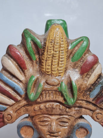 Фигурка-флейта винтажная Im Stil Mexico Aztec "Ацтекский идол", керамика, 25.5 см, Германия, 1980-90гг.