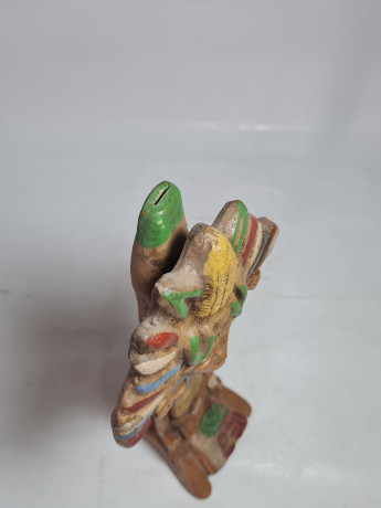 Фигурка-флейта винтажная Im Stil Mexico Aztec "Ацтекский идол", керамика, 25.5 см, Германия, 1980-90гг.