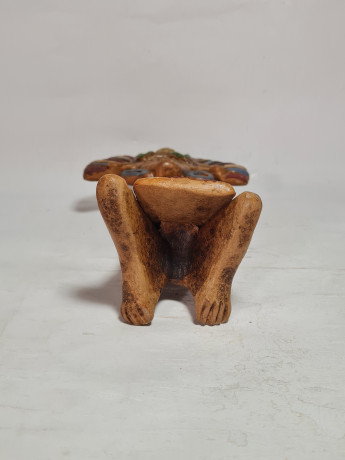 Фигурка-флейта винтажная Im Stil Mexico Aztec "Ацтекский идол", керамика, 25.5 см, Германия, 1980-90гг.