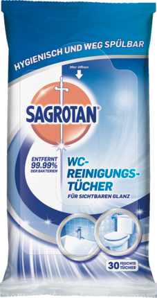 Sagrotan туалет -Очищающие салфетки, 30 шт