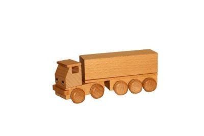 Holzspielzeug Sattelzug mit Pritsche natur Деревянный игрушечный автопоезд с платформой натуральный