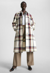 Tommy Hilfiger CHECK RELAXED FIT TRENCH Trenchcoat twill g stp check l ecru ТРЕНЧ В КЛЕТКУ RELAXED FIT Тренч саржа g stp check l экрю