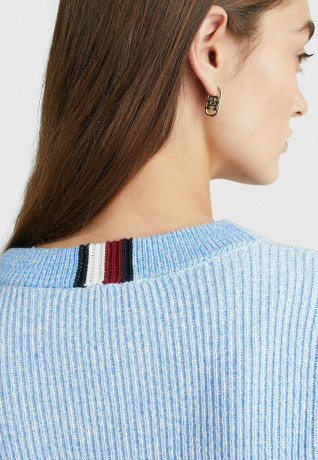 Tommy Hilfiger CROPPED Jumper hydrangea blue УКОРОЧЕННЫЕ джемперы гортензия синяя