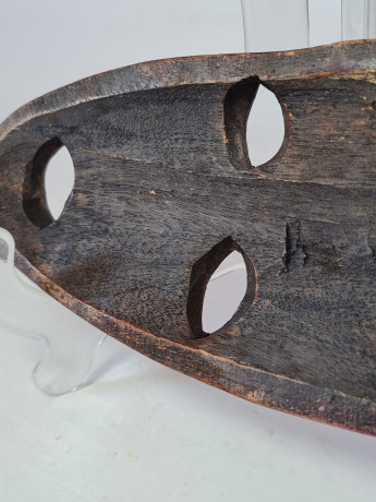 Aruba Деревянная африканская маска в красно-черных тонах, ручная работа, 19 x 8,5 см, 1960-70гг.