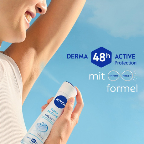 NIVEA Fresh Natural Deodorant Spray, 150 ml, Нивеа Дезодорант спрей, морские экстракты, 0% алюминия, формула INFINIFRESH, 48ч защита, 150 мл