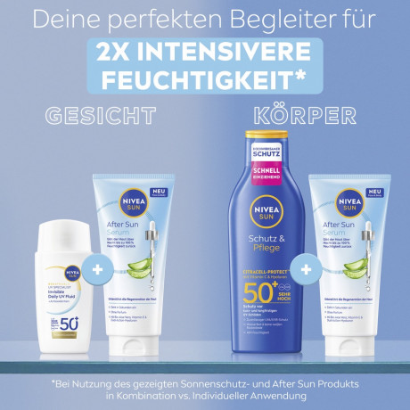 NIVEA SUN After Sun Serum, 100 ml, Нивеа Сыворотка после загара, Bio алоэ вера, витамин E и двойной гиалурон, восстановление за ночь, 100 мл