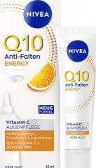 NIVEA Q10 Anti-Falten Energy Vitamin C Augenpflege, 15 ml, Нивеа крем для глаз гиалуроновая кислота, витамин E, витамин C против морщин 15 мл