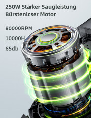 Kalado Kalado Akku-Stielstaubsauger KCV01 26KPa 6-in-1 Multifunktionaler Handstaubsauger, 250,00 W, Herausnehmbarer Akku, LED-Display, Tierhaare  Беспроводной стержневой пылесос Kalado KCV01 26 кПа Многофункциональный ручной пылесос 6-в-1, 250,00 Вт, съем