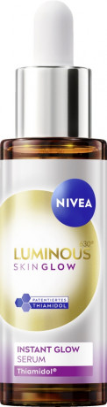 NIVEA Luminous630 Skin Glow Instant Glow, 30 ml, Нивеа Сыворотка для лица, Luminous630 и ниацинамид, мгновенное сияние, против пигментных пятен, 30 мл
