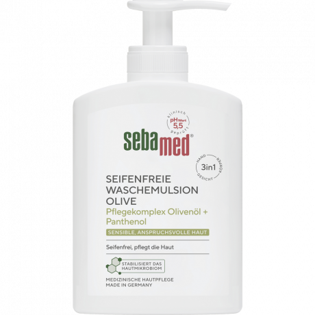 SEBAMED Seifenfrei Waschemulsion Olive, 200 ml, Себамед Эмульсия для мытья с оливой, для чувствительной кожи, 200 мл