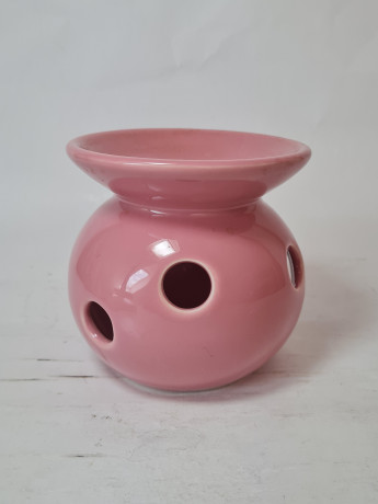 Керамическая ароматическая лампа винтажная, розовая, 10,5 x 10 см, Германия, 1960-70гг.